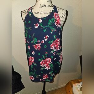 Dahlia Womans Floral Sleeveless Top Size S